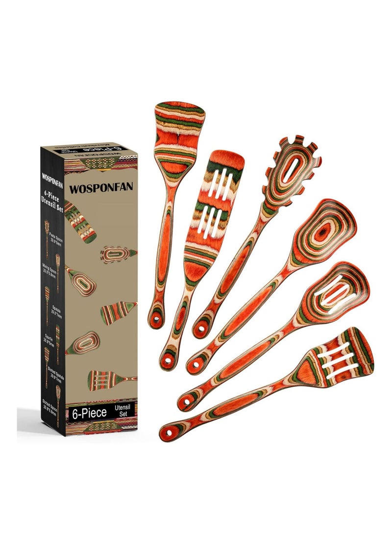 general High temperature resistant colored wood kitchenware set Anti-scalding colander Wooden anti-mildew salad spoon Mixing spoon Wooden kitchen tools - Image 1