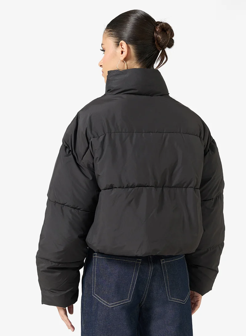 Ginger High Neck Zip Up Quilted Jacket