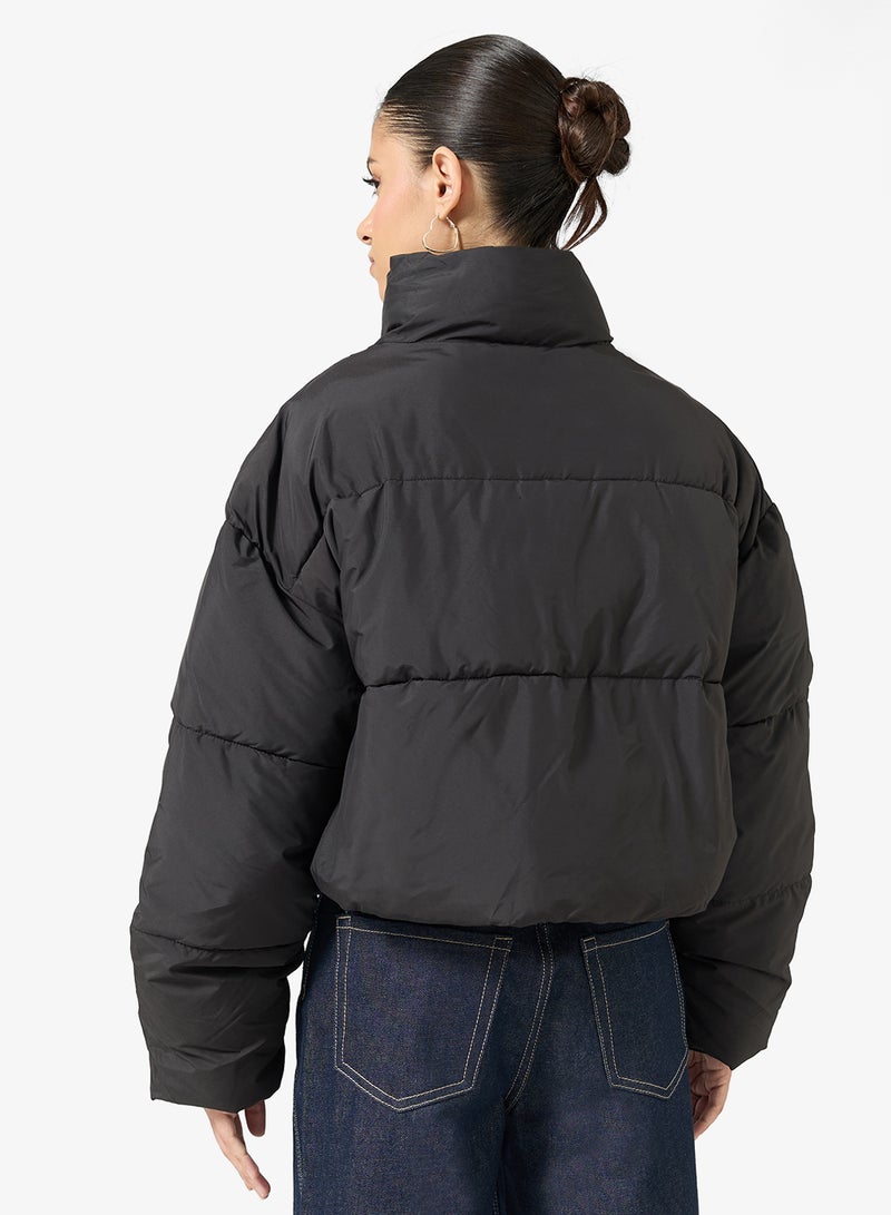 Ginger High Neck Zip Up Quilted Jacket - Image 2