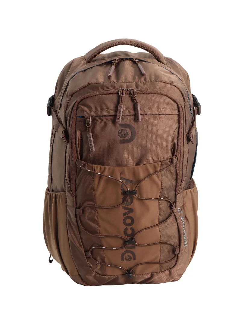 ديسكفري Discovery Outdoor 30L Backpack  Brown for Adventure, Durable Lightweight Water Resistant Multi-Compartment Bag for Men Women Hiking Trekking Camping Travel