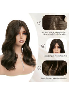 NAYOO Hair Toppers For Women With Thining Hair 16Inch Wavy Brown Hair Toppers Hairpieces For Women Synthetic Clip In Hair Topper Women'S Wiglets Add Hair Volume(Dark Brown Mix Light Brown)  - Image 2