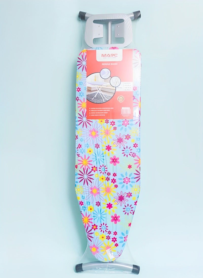 MARC Ironing Board| Iron Table with Adjustable Height Mechanism| Heat Resistant Cotton Cover| 109 x 30 Ironing Board Ironing Table Heat Resistant