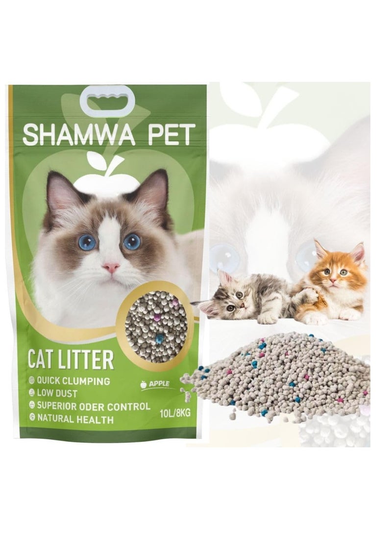Premium Natural Cat Litter 100% Exceptional Absorbency Dust-Free Odor Resistant Suitable for All Cats Economical 10L Pack  Apple - Image 1