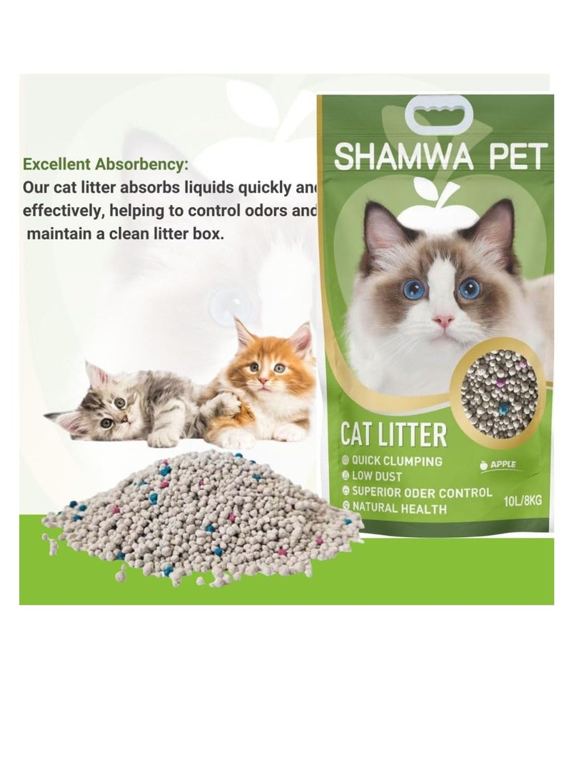 Premium Natural Cat Litter 100% Exceptional Absorbency Dust-Free Odor Resistant Suitable for All Cats Economical 10L Pack  Apple - Image 4
