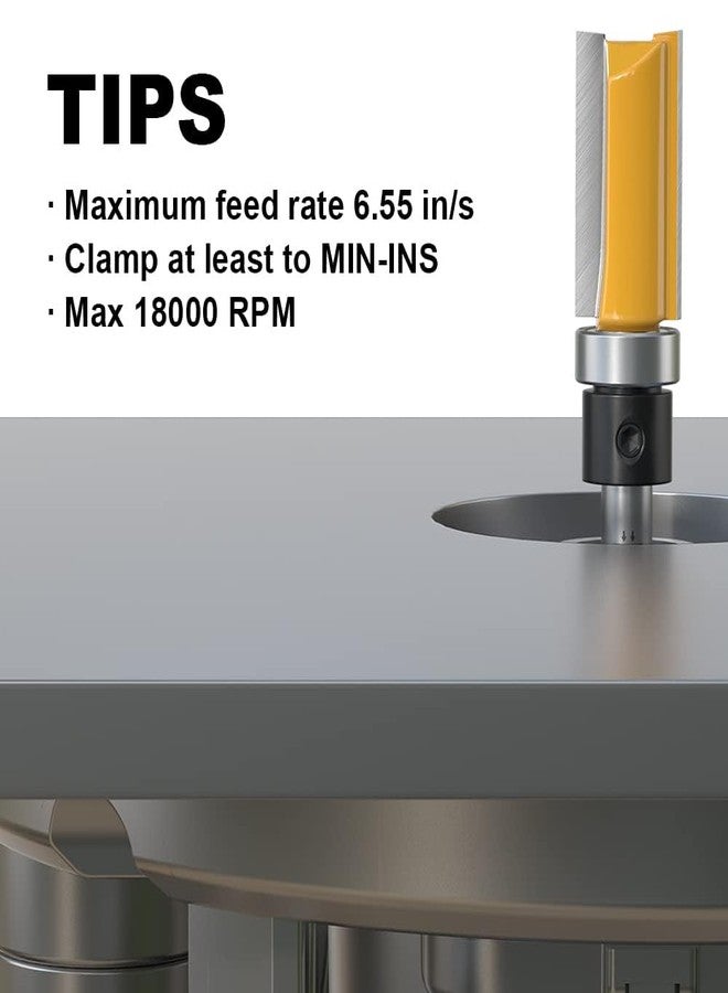 XDENGP 4 PCS Pattern Flush Trim Router Bit Set 1/4 Inch Shank, Top Bearing Flush Cut Trim Router Bit for Woodworking, Cutting Diameter: 1/2", Cutting Length: 1/2", 3/4", 1", 1-1/2" - Image 5