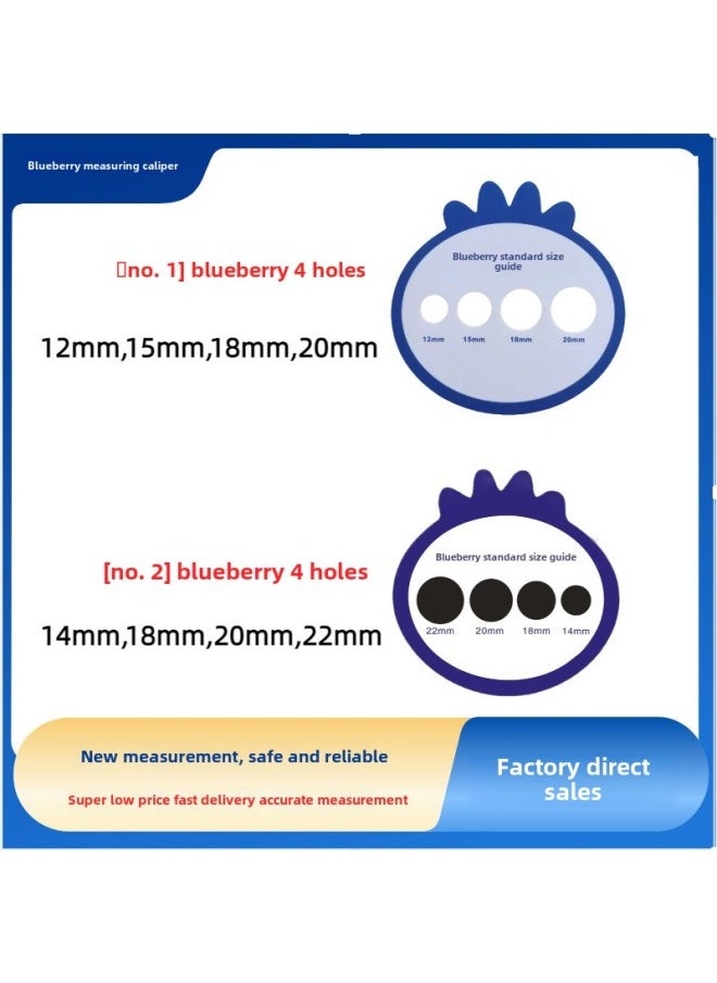 Cherry Standard Measuring Ruler Fruit Diameter Fresh Fruit Grading Grape Blueberry Size Measuring Grade Cherry Grading Ruler-Model:Blueberry [long 4 Holes]