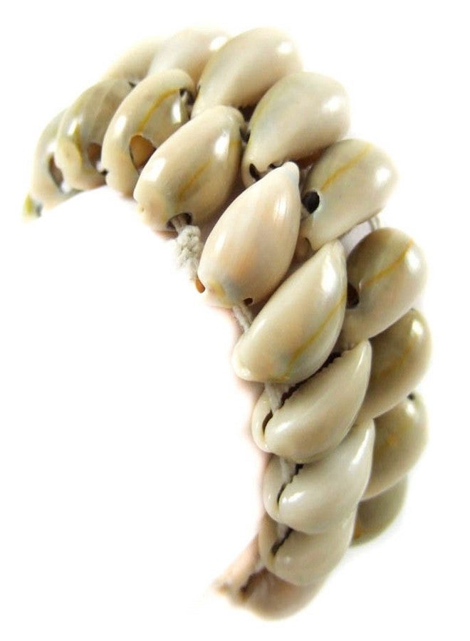 Swimmi Natural Cowrie Shell Bracelet, Handmade Beach Surfing Cuff Cowrie Shell Stretch Bracelet Women Jewelry AA052 - Image 1