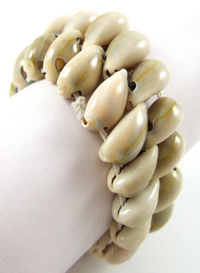 Swimmi Natural Cowrie Shell Bracelet, Handmade Beach Surfing Cuff Cowrie Shell Stretch Bracelet Women Jewelry AA052 - Image 5