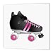 3DROSE 3dRose ht_35463_1 Skating Gifts Black and Pink Roller Skate Iron on Heat Transfer for White Material, 8 by 8-Inch  - Image 2