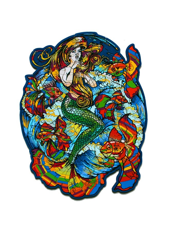 FOFA Wooden Toy Puzzle Colourful Mermaid designed for older children and adults - Image 1