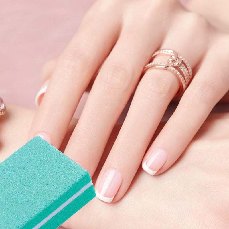 GALPADA 50pcs Mini Sponge Nail Files Manicure Buffers Green Double-Sided Nail File Block for Care and Polishing at Home Or Salon - Image 4