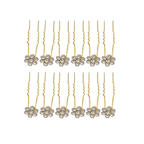 Rapidsflow® Hair Bun Pin Fancy Juda Pins with crystal rhinestone for Women and Girls Set Of 12 pins - Image 4