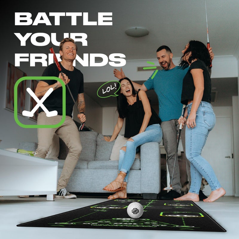 BACK 2 BASICS GOLF Back 2 Basics 10ft Golf Putting Mat - Premium Indoor Putting Green, Realistic Golf Putting Green for Training - Golf Practice Mat for Indoor/Outdoor Use, Putting Practice Mat for Golfers - Black - Image 3