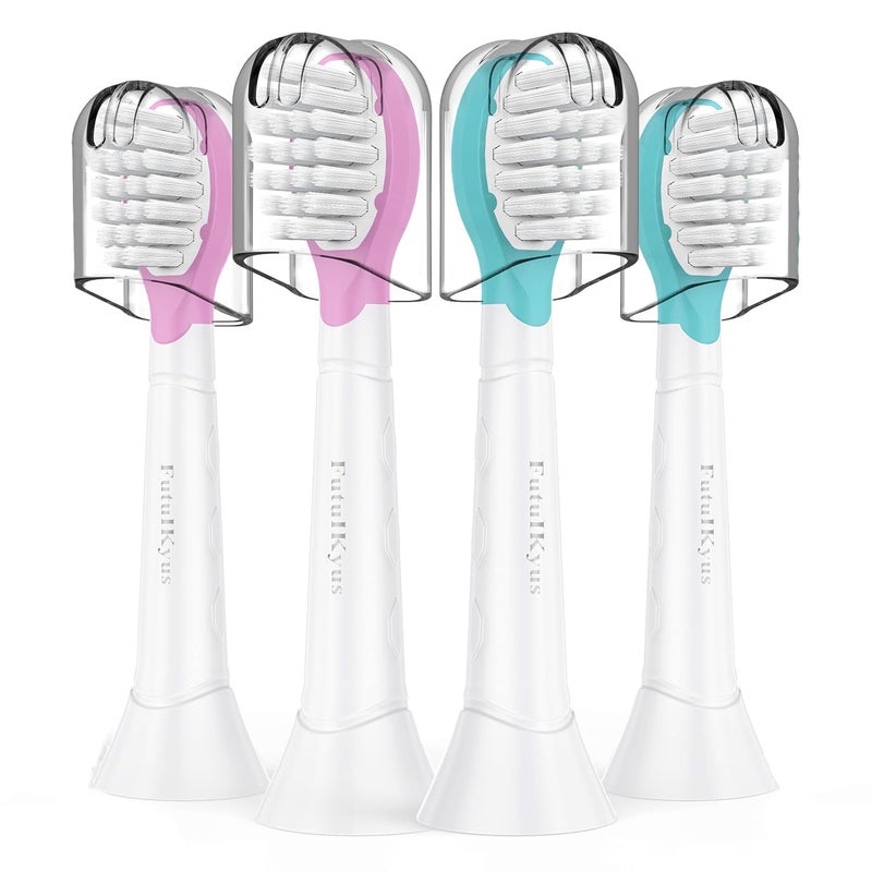 Kids Replacement Heads for Philips Sonicare 3 Years Old Children Soft Electric Toothbrush Compact Child Brush Head for Boys Girls Blue 4 Pack