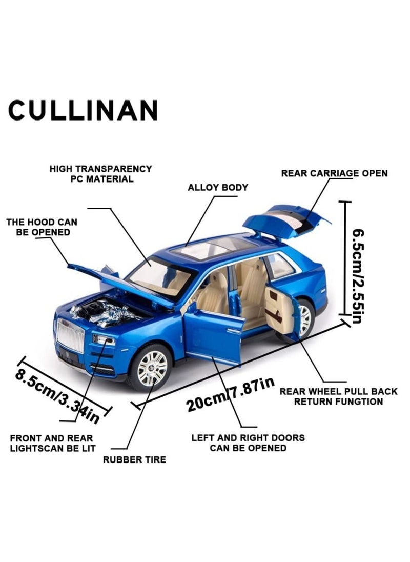 Swift 1:24 Rolls-Royce Cullinan Diecast Model Car, Zinc Alloy Pull Back Ty car with Sound and Light for Kids Boy Girl Gift, Blue  - Image 4
