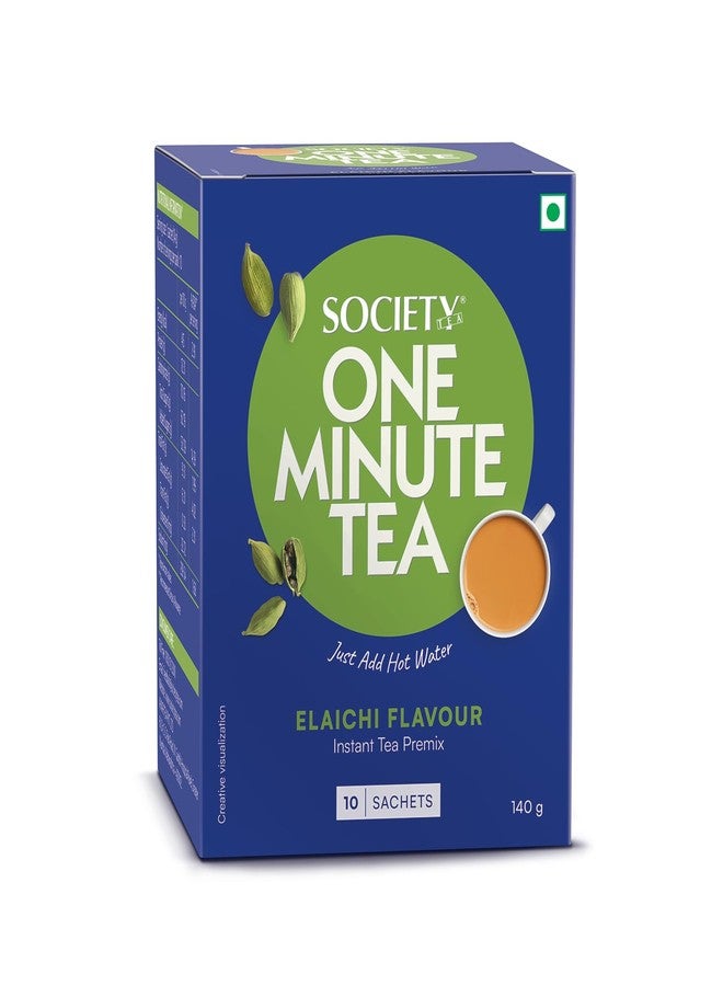 Society One Minute Tea | Elaichi Flavour | Made with Cardamom | Flavoured Instant Tea | 14g X 10 Sachets (140g) - Image 1