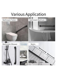 24 inch Stainless Steel Black Non-Slip Handle, with 1.25 inch thickness, Bathroom Grab Bars Bathtub Rails Bathroom Handrail, for Home Bathroom Disabled Elderly Shower Support - pzsku/ZA239F3B86D60846F300CZ/45/_/1723554659/4e4e6367-7fb5-444c-a191-5834fda72501