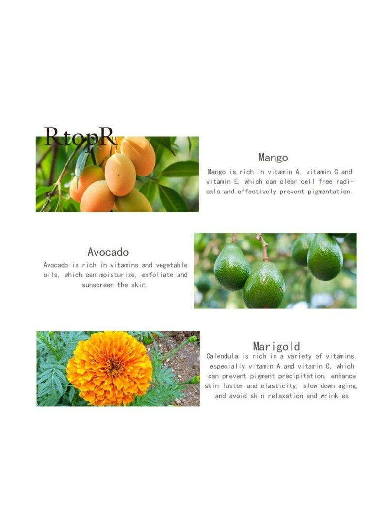 RtopR كريم تقشير (مانجو) 40 جرام لتنعيم البشرة وتفتيحها وإصلاحها كريم مزيج المانجو والأفوكادو والقطيفة كريم للعناية بالبشرة في 3 خطوات تقشير إنزيمي لجميع أنواع البشرة للنساء - Image 5