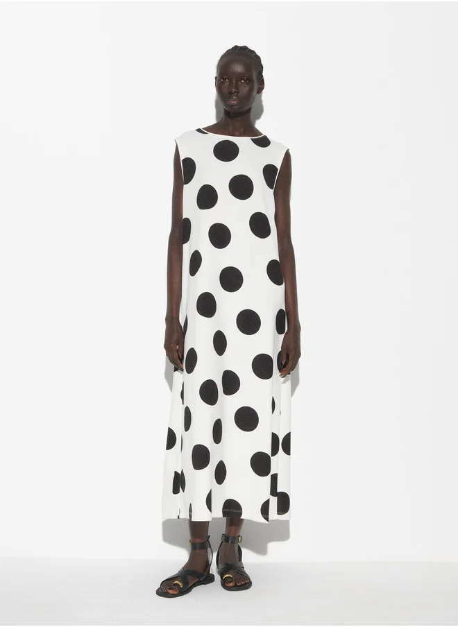 PARFOIS Polka Dot Midi Dress