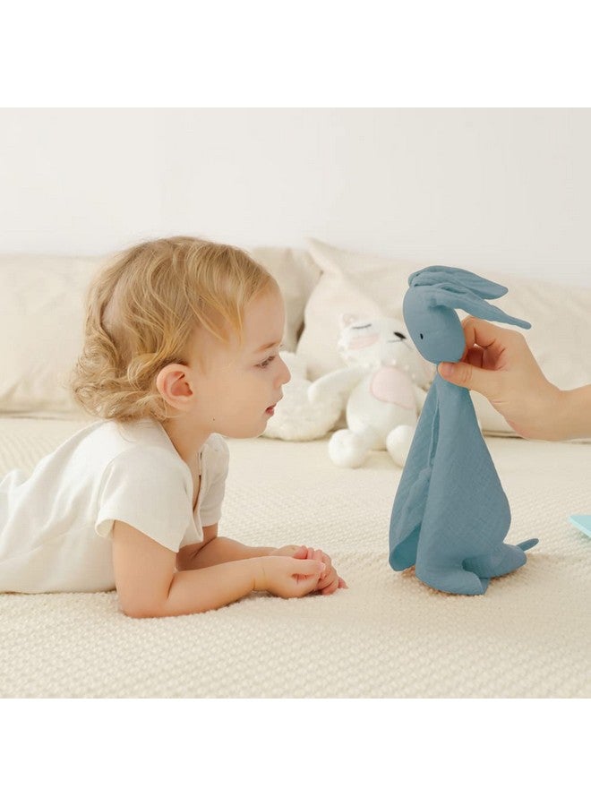 انسولار بطانية أرنب معزولة للأولاد والبنات، بطانية أمان من القطن العضوي للأطفال، منشفة ناعمة وجيدة التهوية ومهدئة لحديثي الولادة والرضع، طقم من قطعتين (أزرق ورمادي) - Image 2