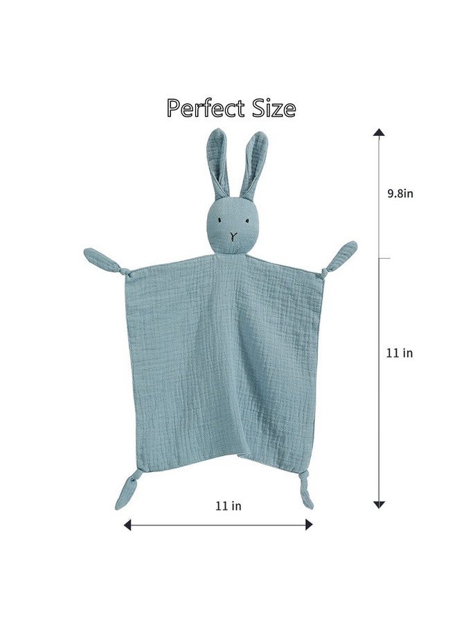 انسولار بطانية أرنب معزولة للأولاد والبنات، بطانية أمان من القطن العضوي للأطفال، منشفة ناعمة وجيدة التهوية ومهدئة لحديثي الولادة والرضع، طقم من قطعتين (أزرق ورمادي) - Image 4
