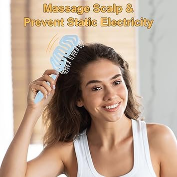 DUAIU فرشاة شعر ديو آي يو للنساء والرجال مع شعيرات مرنة فائقة النعومة ومشط للجسم - Image 5