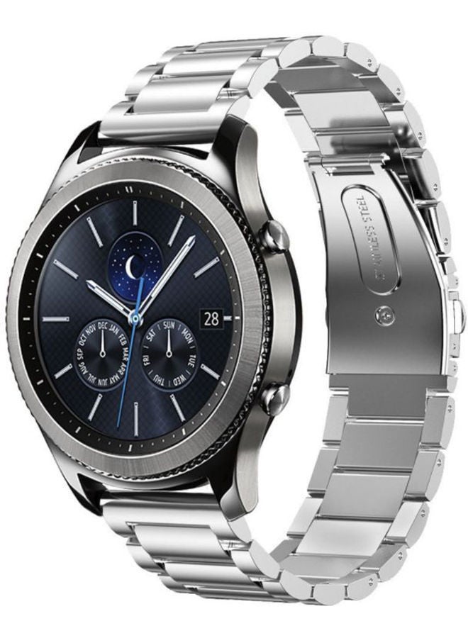 NIBEMINENT Beads Slingshot Watch Band For Samsung Gear S3 Frontier Silver - Image 2