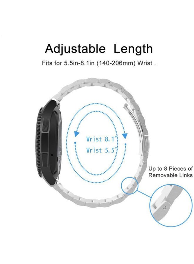 NIBEMINENT Beads Slingshot Watch Band For Samsung Gear S3 Frontier Silver - Image 3