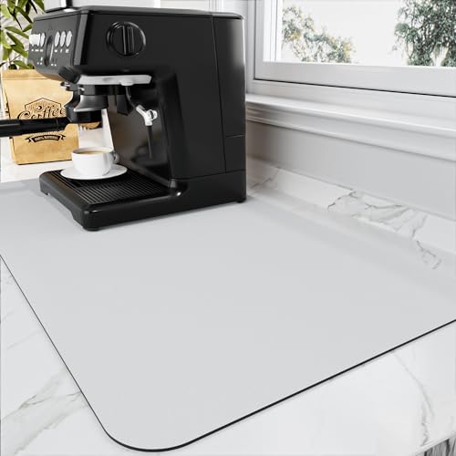 HotLive Coffee Mat - Absorbent Hide Stain Rubber Backed Dish Drying Mat for Kitchen Counter - Bar Mats for Countertops Accessories Fit Under Coffee Maker Espresso Machine - Image 1