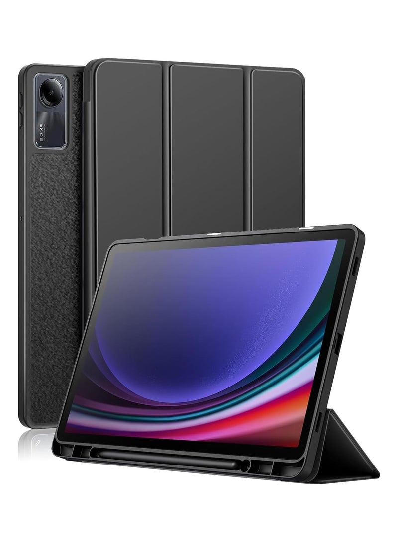 Smart Case For Xiaomi Redmi Pad SE 11 inch Tablet 2023 Cover with Pencil Holder, Soft TPU Smart Stand Back Cover Auto Wake/Sleep (Black) - Image 1