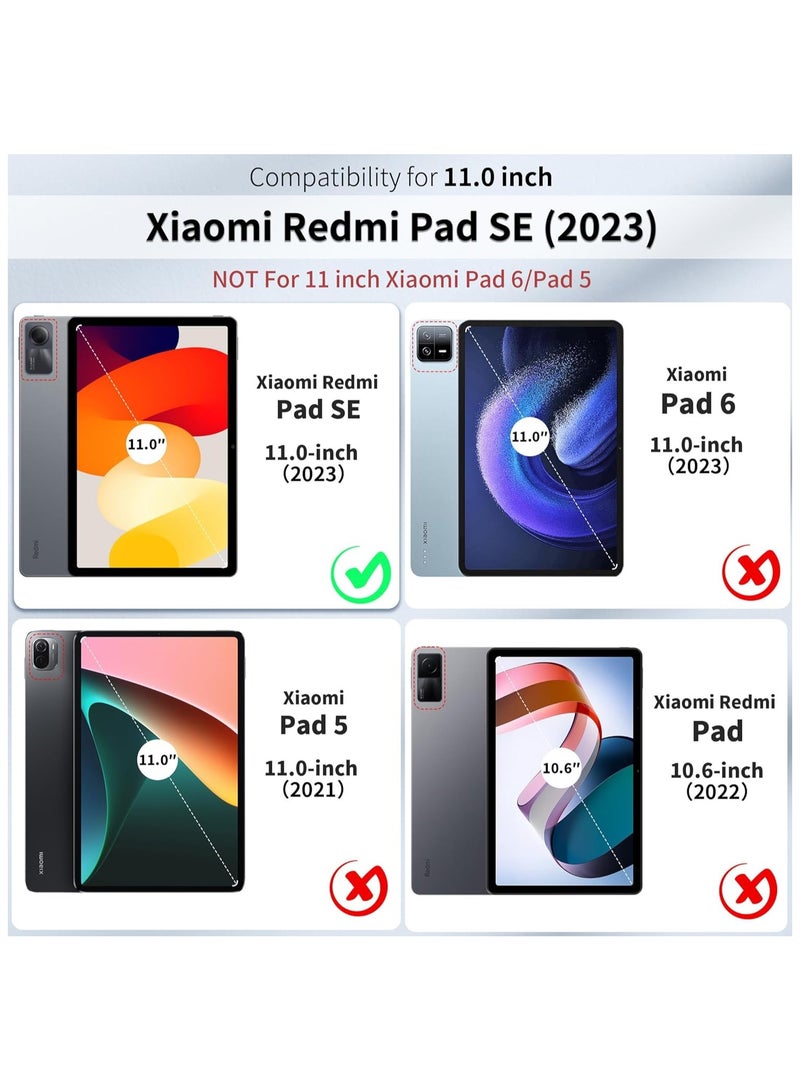 Smart Case For Xiaomi Redmi Pad SE 11 inch Tablet 2023 Cover with Pencil Holder, Soft TPU Smart Stand Back Cover Auto Wake/Sleep (Black) - Image 5