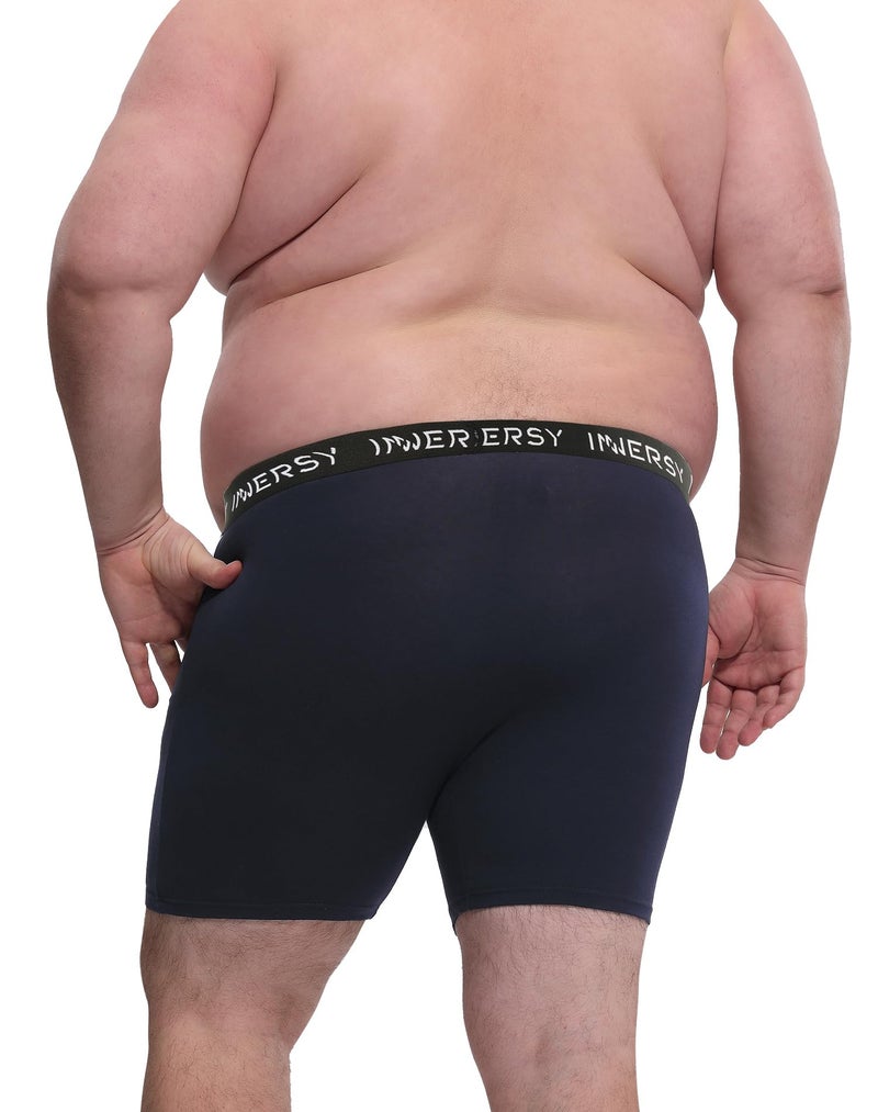 INNERSY Men's Big and Tall Boxer Briefs Cotton Moisture Wicking Underwear 4-Pack(Dark Retro, 3X-Large) - Image 4