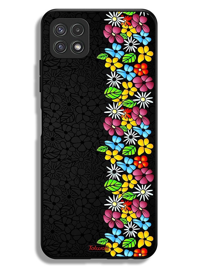 Tolwak Samsung Galaxy A22 5G Protective Case Cover Flowers Line - Image 1
