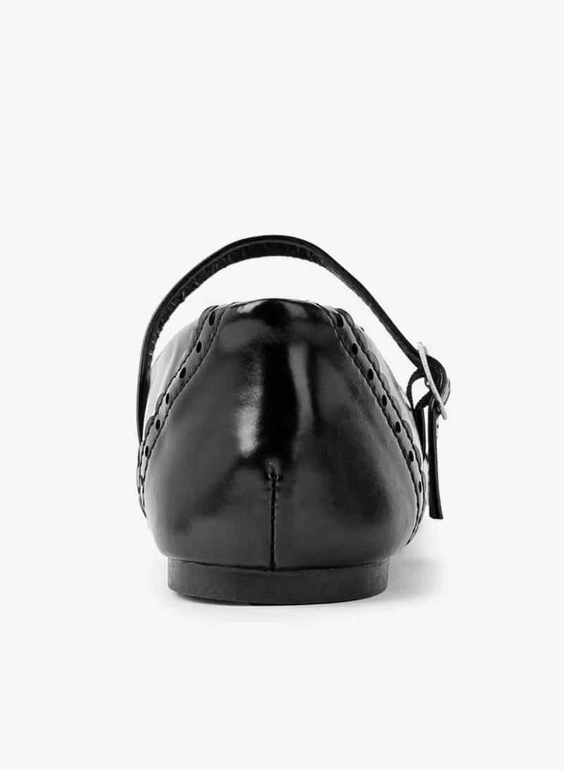 Flora Bella By Shoexpress BLACK Women Buckle Ballerina for Women | Best Price UAE