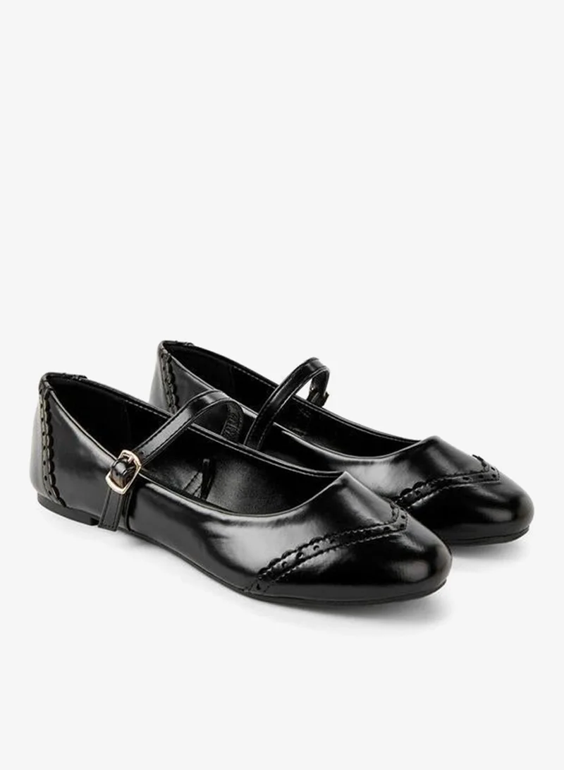 Flora Bella By Shoexpress BLACK Women Buckle Ballerina for Women | Best Price UAE