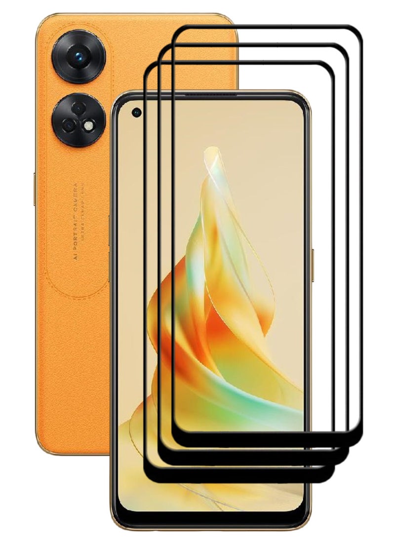 ACLIX 3 Pieces Antistatic ESD Dustproof Premium Quality High Definition Tempered Glass Screen Protector Designed For Oppo Reno8 T - Image 1