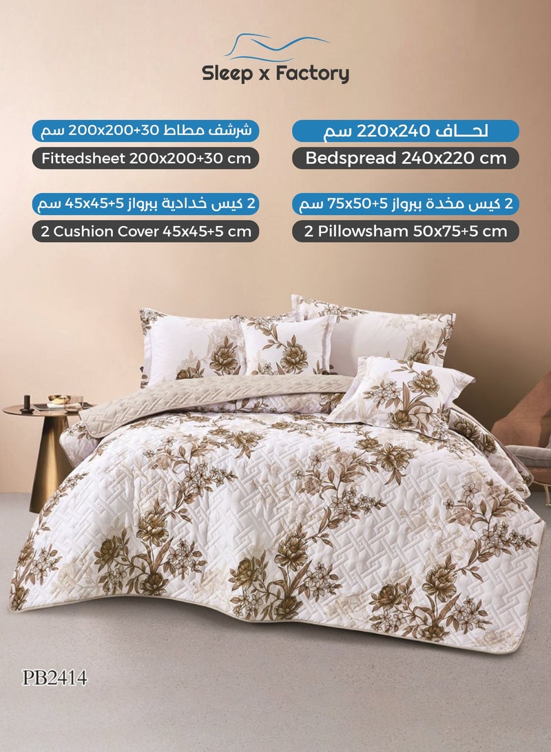 Sleep x Factory 6-Piece Double Compressed Comforter Set – Soft Microfiber Fabric – Elegant Design