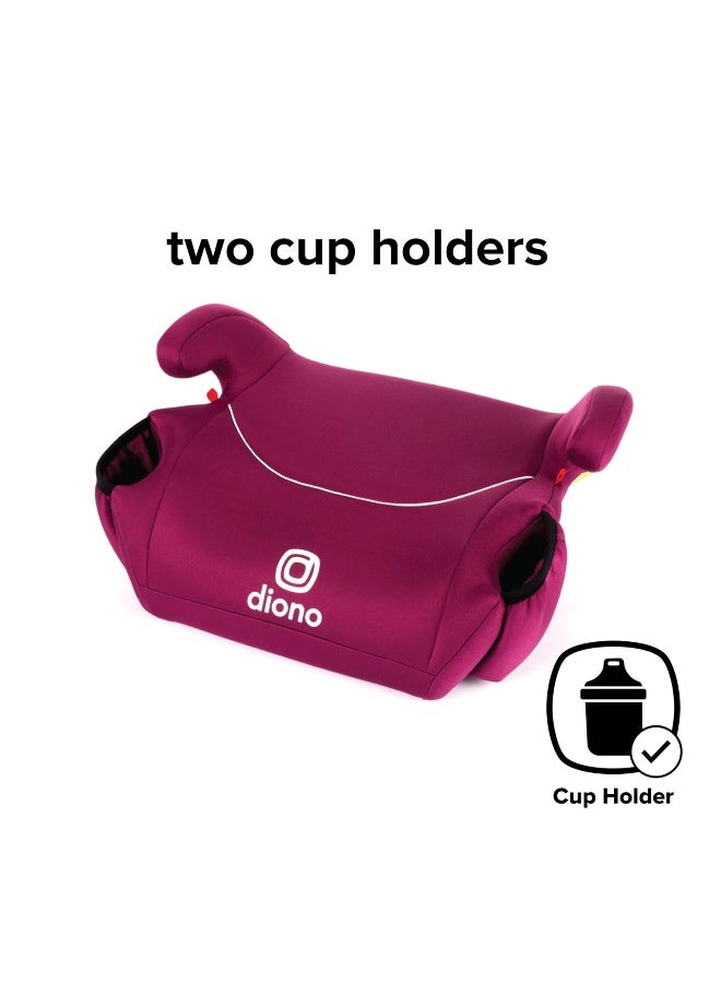 Diono Solana, No Latch, Pack of 2 Backless Booster Car Seats, Lightweight, Machine Washable Covers, Cup Holders, Pink - Image 5