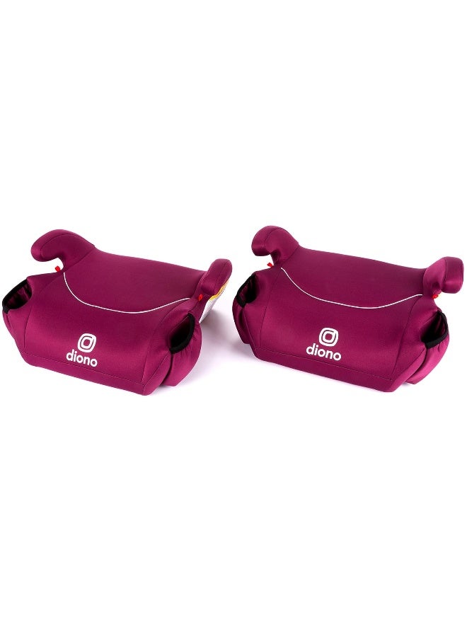 Diono Solana, No Latch, Pack of 2 Backless Booster Car Seats, Lightweight, Machine Washable Covers, Cup Holders, Pink - Image 1