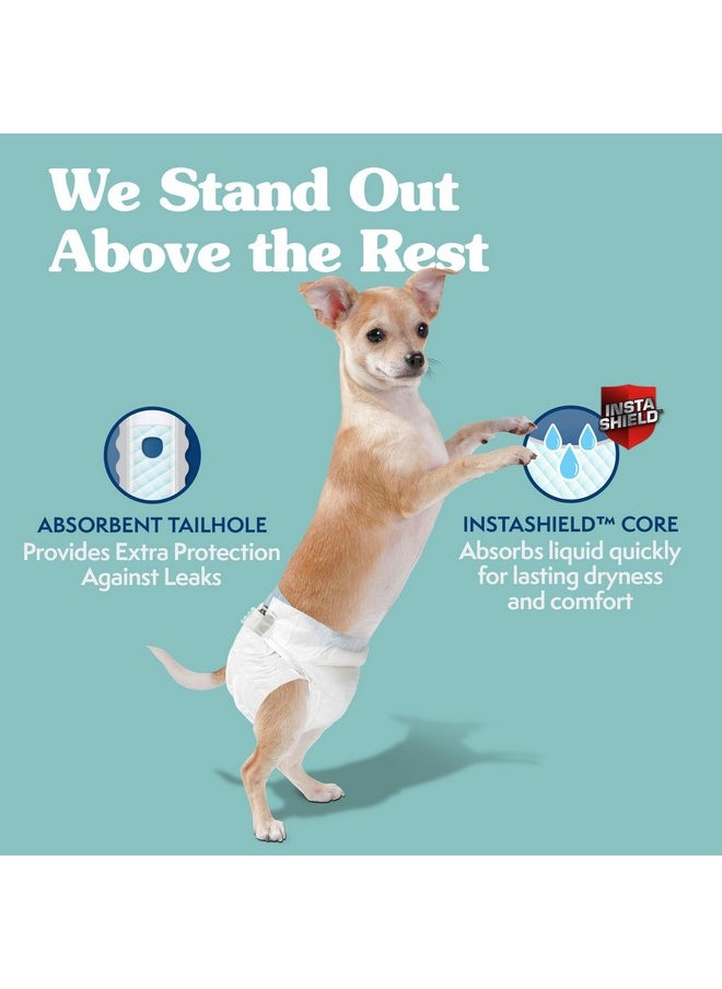 Simple Solution Simple Solution Disposable Dog Diapers, Female Dog Diapers, Puppy Potty Training, Incontinence and Heat Cycle Protection, Extra Small Diapers for Dogs, 9-14 Inch Waist, 30 Count  - Image 1