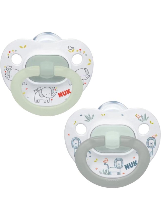 NUK NUK Orthodontic Pacifiers, Boy, 0-6 Months, Blue (Pack of 2)  - Image 1