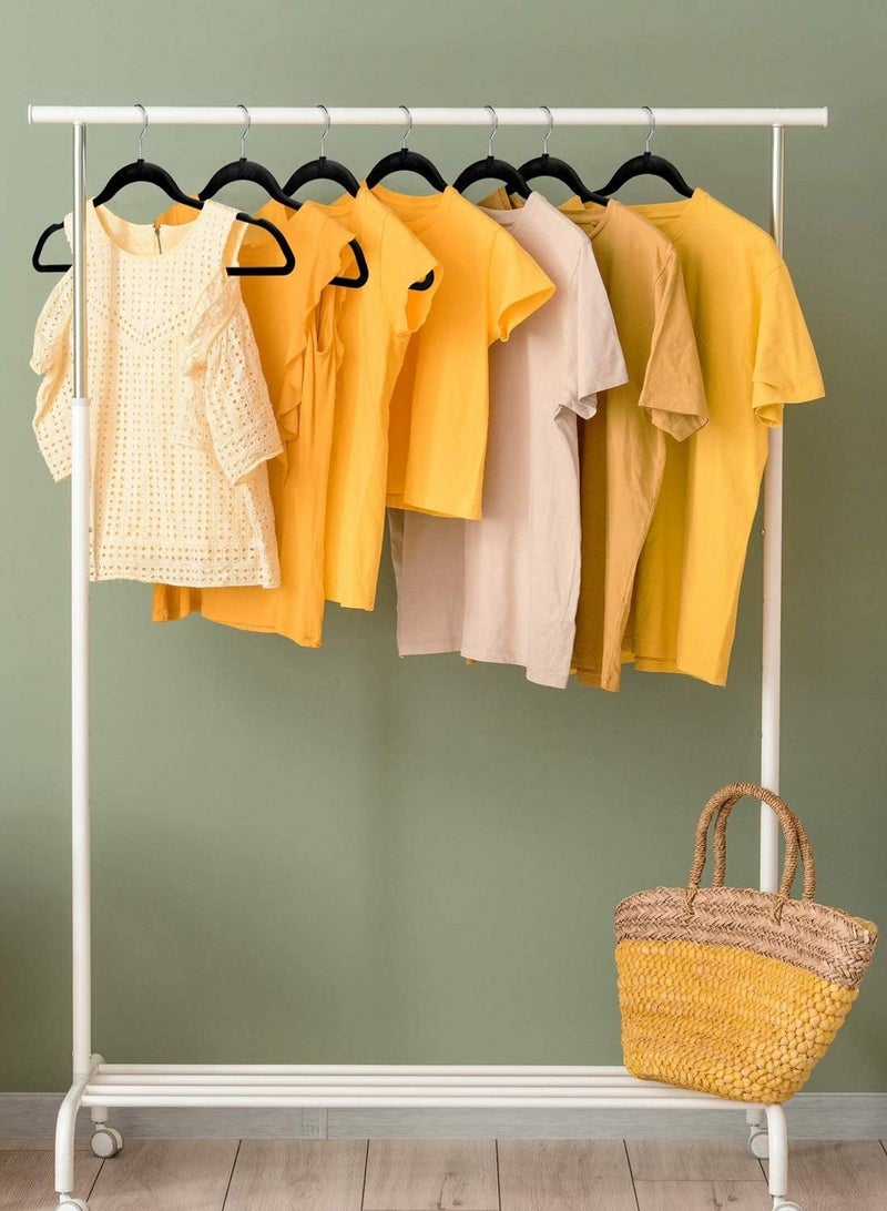 BLOOMING TIME Luxury Velvet Hangers with non-slip surface ironing 360° rotating hook black(50pc) - Image 4