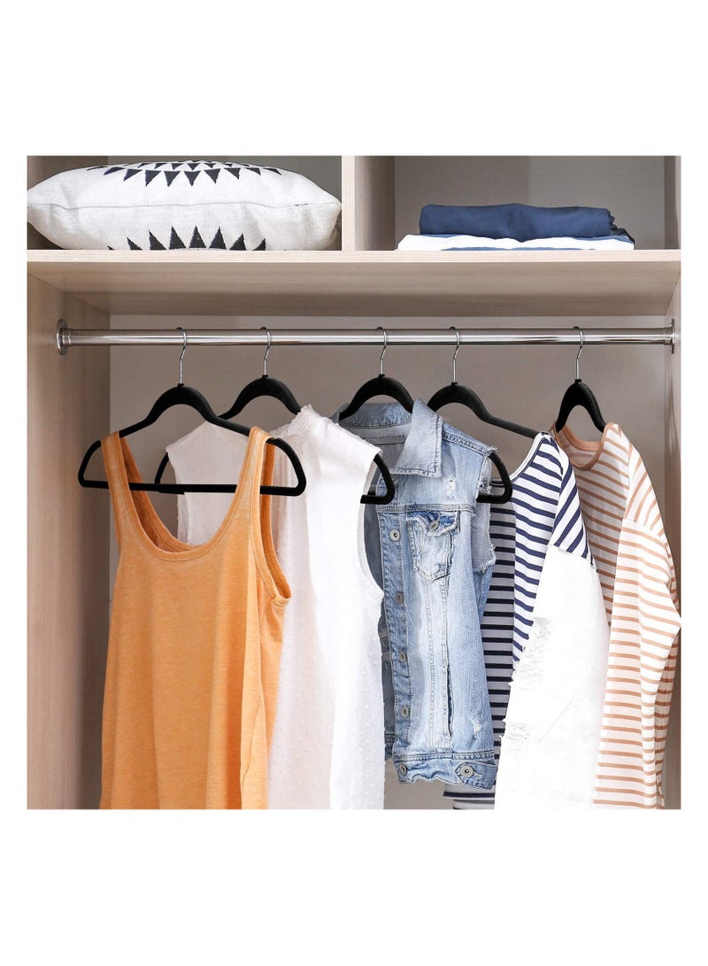 BLOOMING TIME Luxury Velvet Hangers with non-slip surface ironing 360° rotating hook black(50pc) - Image 5