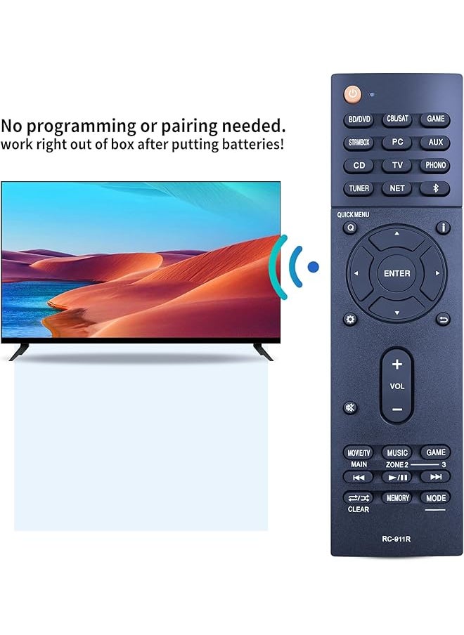 New Rc 911R Replace Remote For Onkyo Av Receiver Tx Nr676E Tx Nr686 Tx Nr585 Tx Nr575 Tx Nr575E Ht R695 Tx Nr656 Tx Rz610 Tx Nr555 Tx Rz710 Tx Rz810 Tx Nr757 Tx Rz720 Tx Nr676