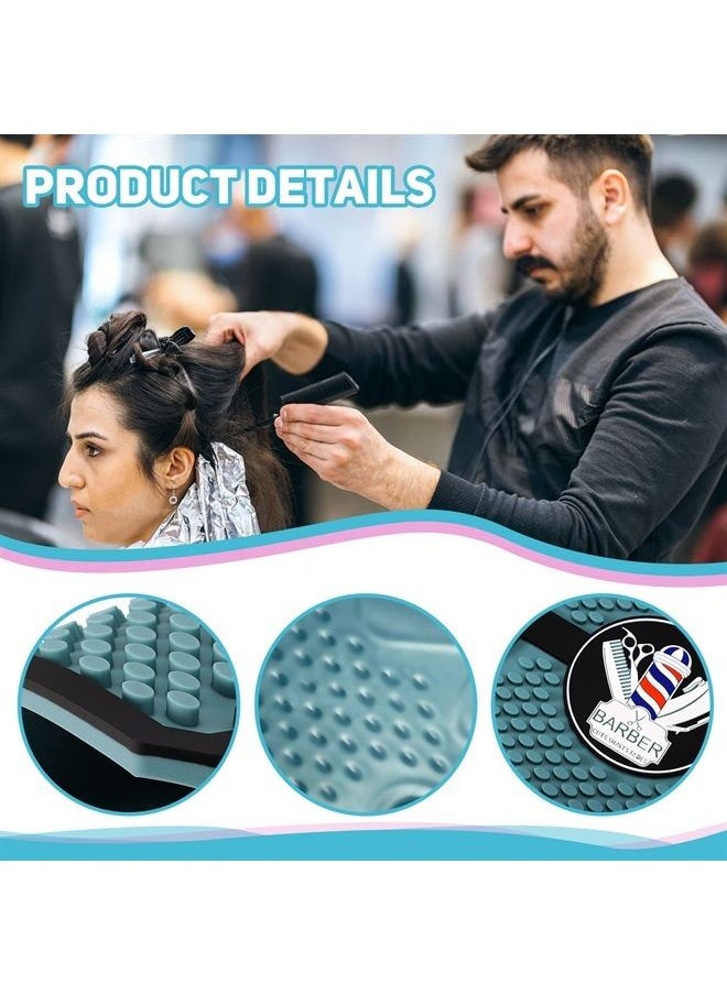 Noverlife Rubber Barber Station Mat, Heat Resistant Anti Slip Hair Salon Service Mat, Double Edge Countertop Protector Pad for Hair Styling Tools, Professional Flexible Mat for Clippers Salon Tools  - Image 2