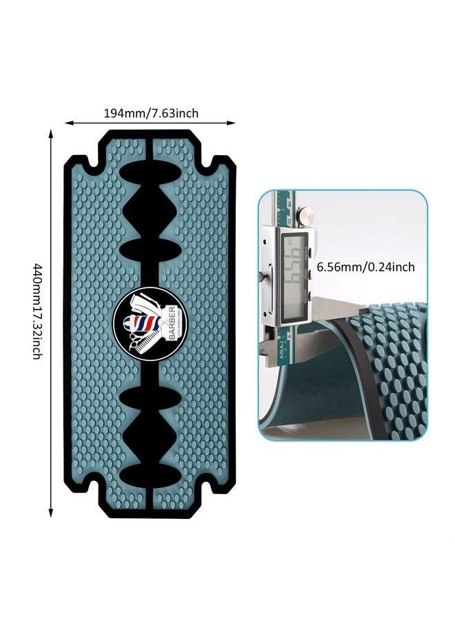 Noverlife Rubber Barber Station Mat, Heat Resistant Anti Slip Hair Salon Service Mat, Double Edge Countertop Protector Pad for Hair Styling Tools, Professional Flexible Mat for Clippers Salon Tools  - Image 5