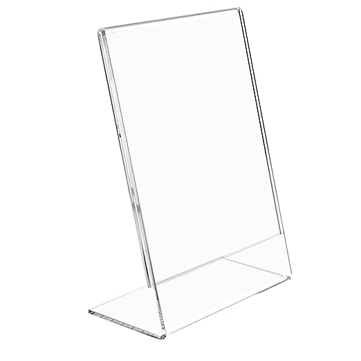 ZINSO A4 L-Shaped Acrylic Sign Holder Portrait Style Menu Ad Frame Display Stand Table Top Perfect for Restaurants, Promotions, Photo Frames, Classroom (1PC) - Image 3