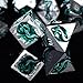 RULE DICE Serpents Cunning Metal DND Dice Set 7pc Polyhedral DD Dice for Dungeons and Dragons RPGs Like Pathfinder Emerald Green Snake Design Balanced for Critical Rolls - Image 4
