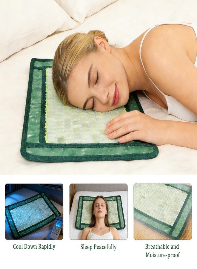 LazyGa Jade Massage Pillow Cover, Cold & Soothing Therapy Pillow for Neck Pain Relief, Large Size, Anti-Slip, Multi-Purpose Use for Relaxation & Energy Healing - Image 3