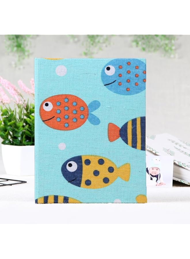 The Bros Small Photo Album for Kids, 100 Pockets Bookshelf Baby Picture Album, Slip-in Linen Cover Memory Book for Family, Wedding Anniversary Vacation Hardcover (Fish) - Image 5